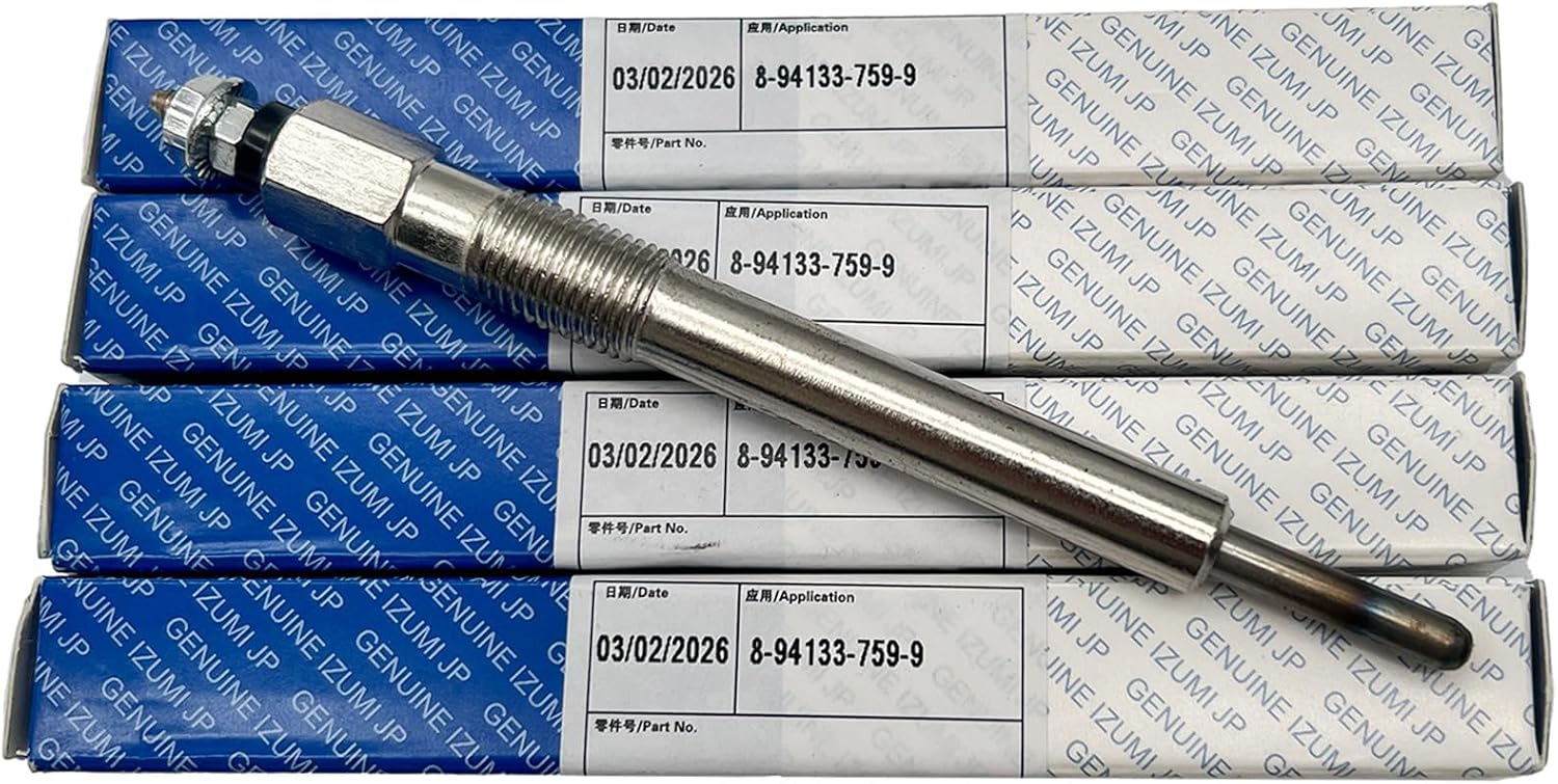 4X Plug Glow 8-94133-759-9 8-94133759-9 8941337599 Compatible with Isuzu 4JB1 4JG1 4JA1 Pickup NKR NHR Bobcat Mustang Loader