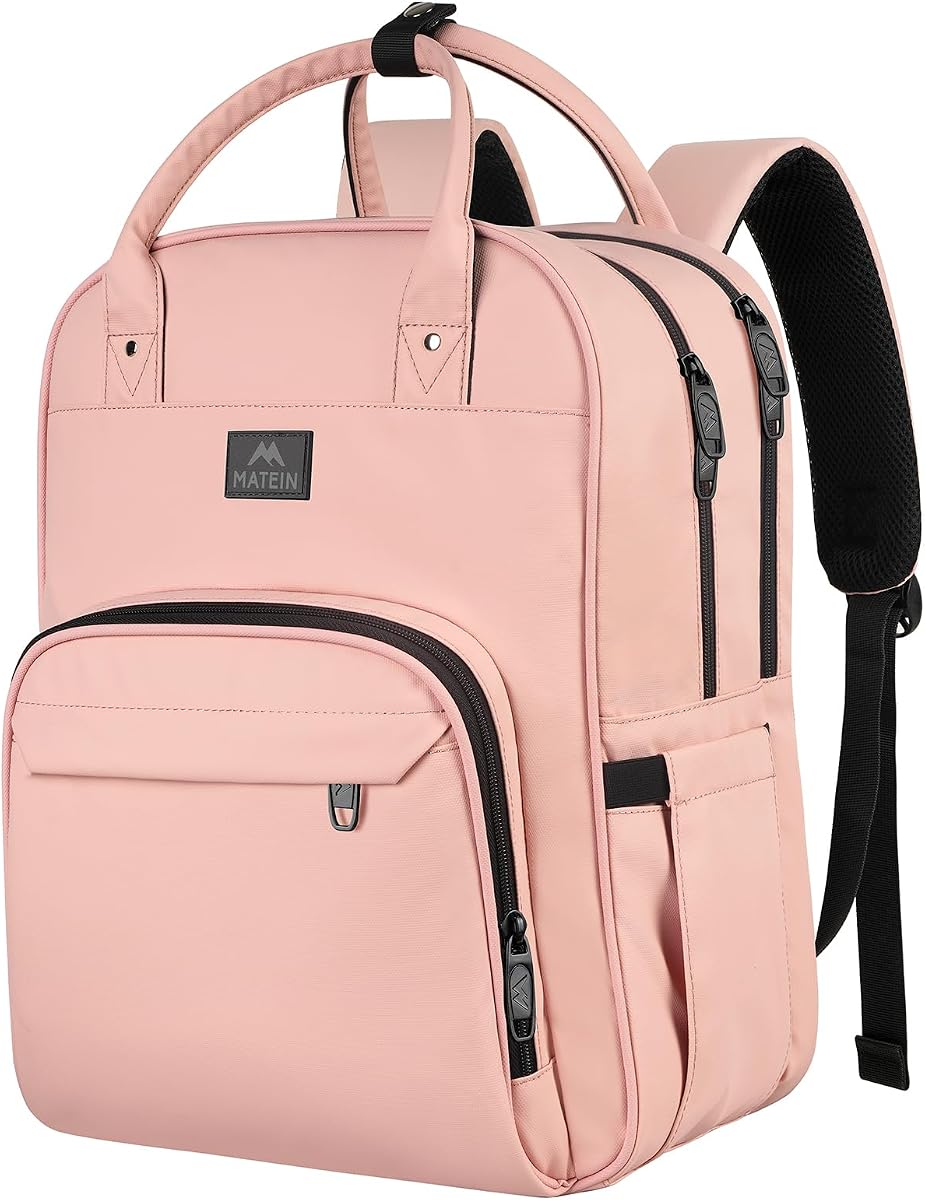 Mochila de enfermería, bolsa de enfermería de salud en el hogar con organizador extraíble | Mochila médica para mujer con ajuste de portátil de 15,6 pulgadas, bolsa de trabajo impermeable para el médico clínico para la universidad, artículos esenciales de enfermería rosas