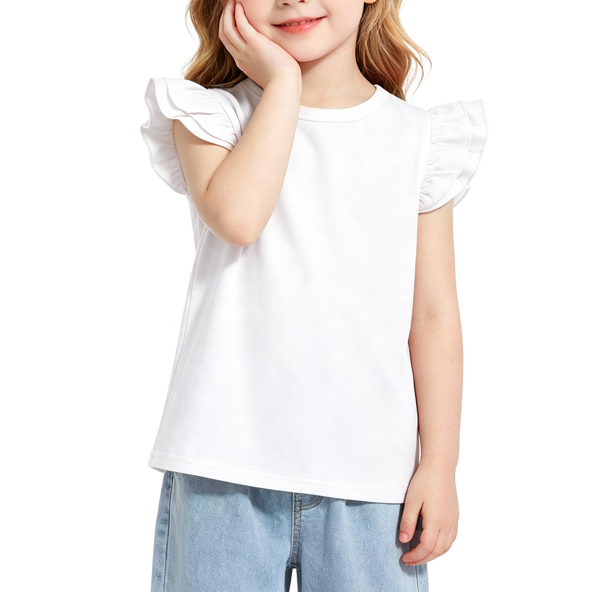 Magic Park 1-14Y Toddler Girl Cotton T Shirt Kids Ruffle Tee Top