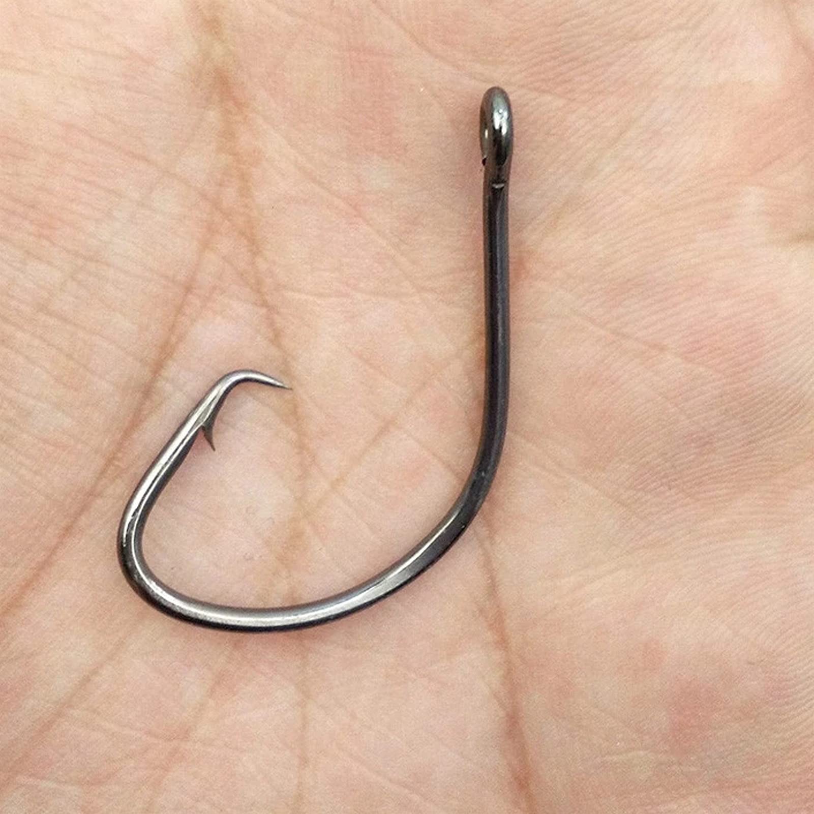 Amo da Pesca 200 Pezzi Nero Offset Sport Sport Bait Gancio da Pesca ami da Pesca(10/0)