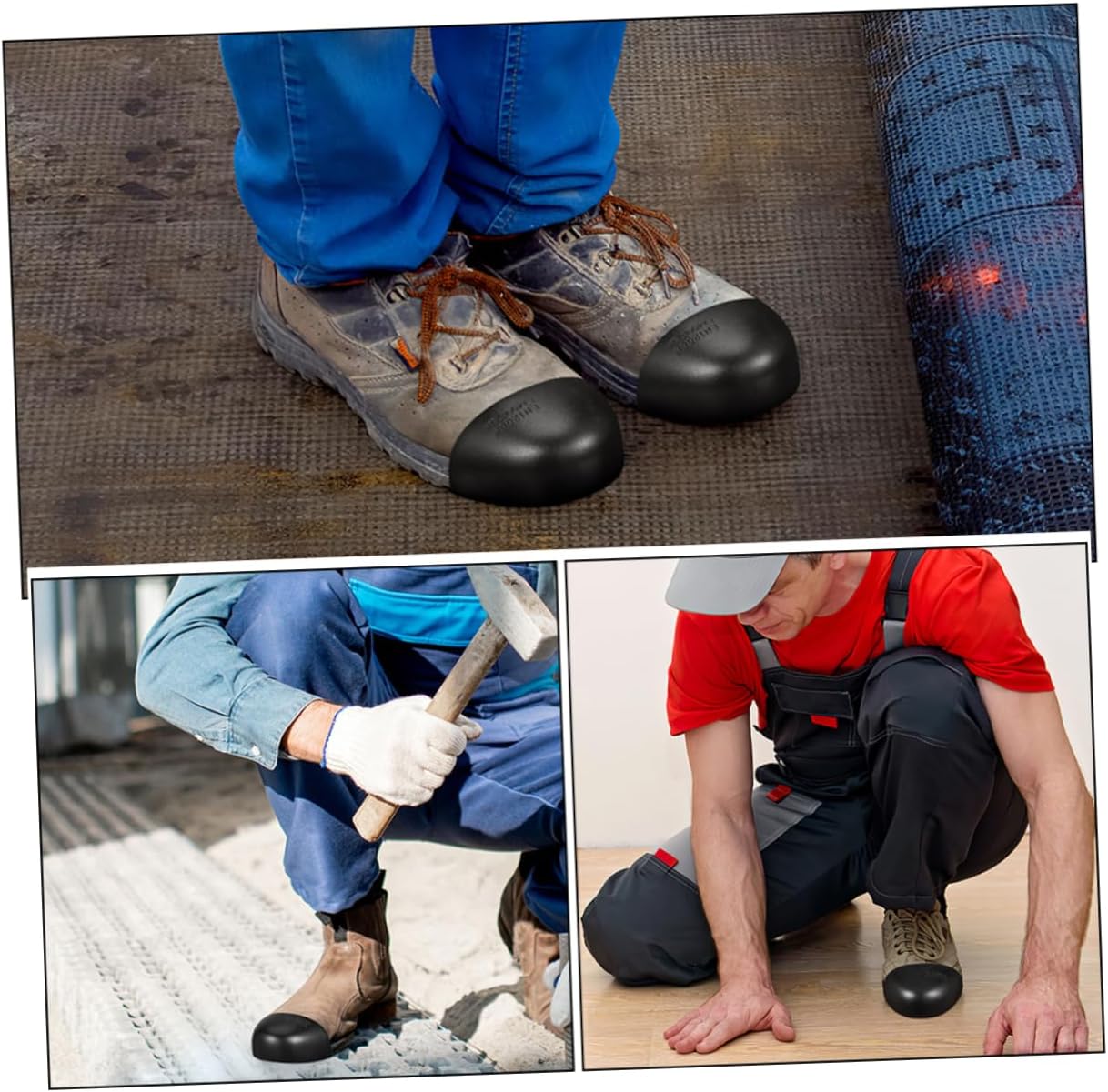 Tofficu 4pairs Safety Toe Caps Metatarsal Boot Covers Durable Protectors for Work Boots Heavy Impact Sharp Object Protection Fit for Men Women