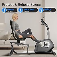 Vista 3 de CURSOR FITNESS Recumbent Exercise Bike, Stationary Bikes for Home with Adjustable Seat, 16-Level Magnetic Resistance Recumbent Exercise Bike for
