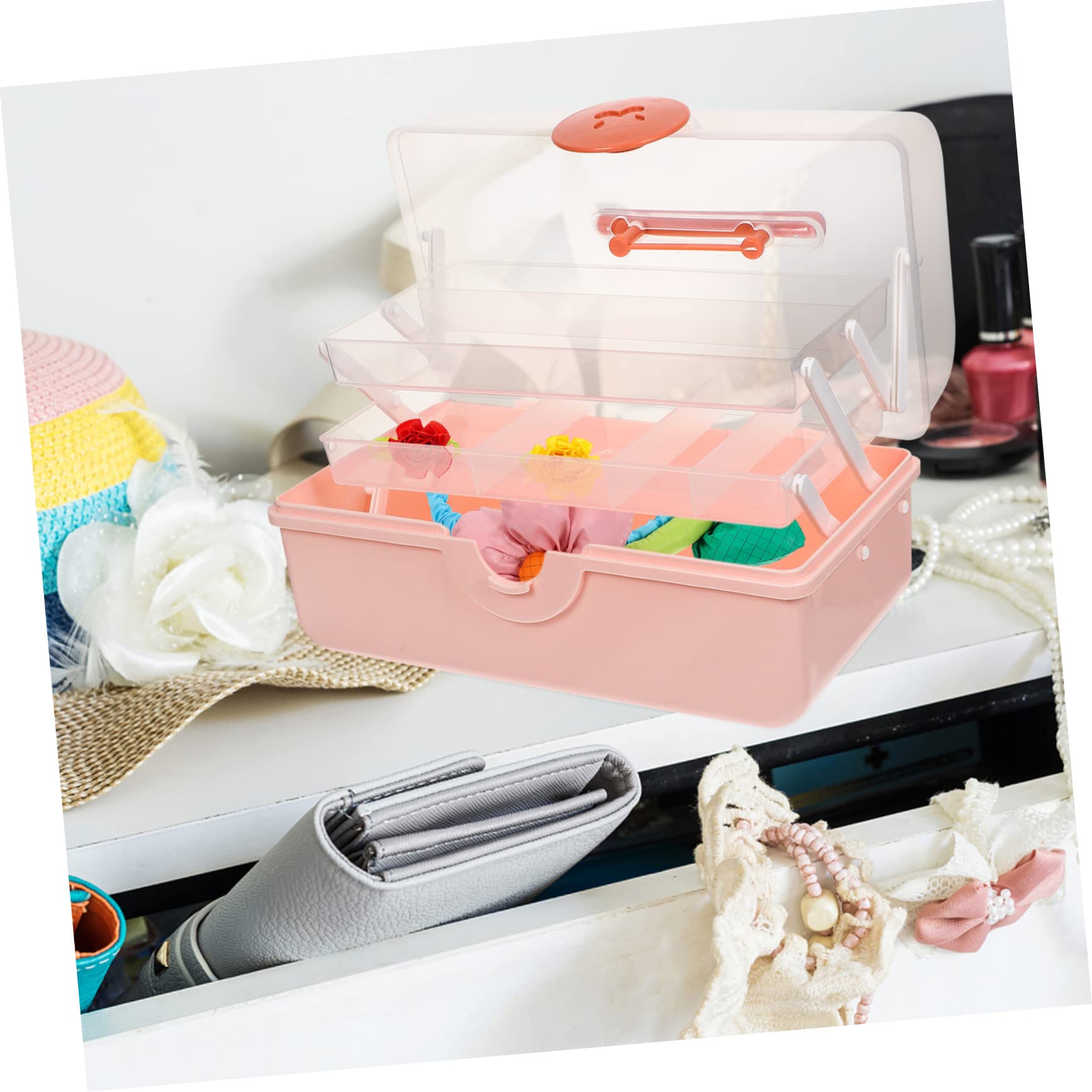 CALLARON Caja De Almacenamiento Para Accesorios De Pelo Organizador De Múltiples Para Guardar Pinzas y Gomas Joyero Para Tocados De Niña Estuche De Almacenamiento Para Accesorios De