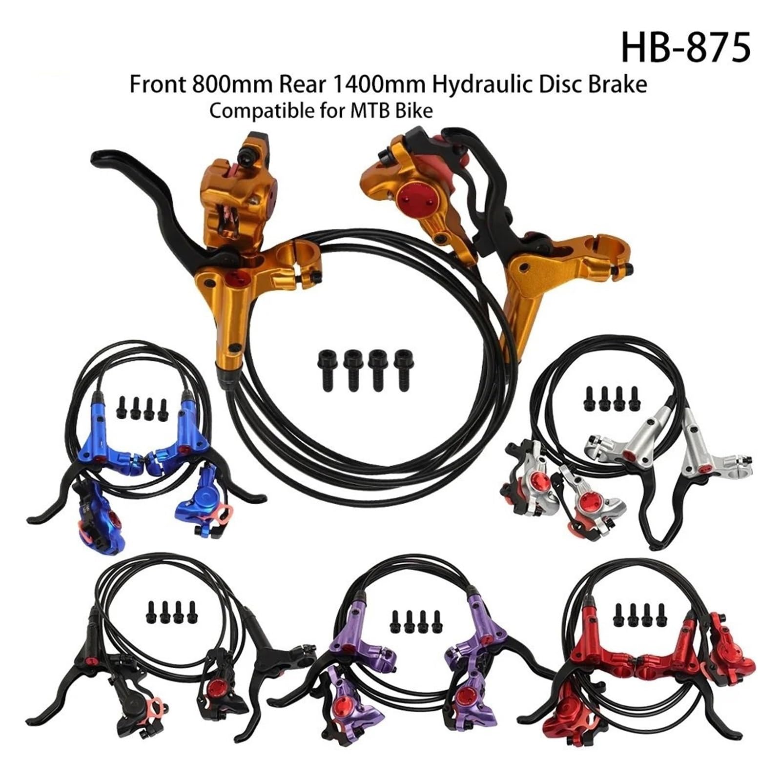 Freno hidráulico de Bicicleta HB-875 Freno de Disco de Bicicleta de montaña Delantero 800mm Trasero 1400mm Freno hidráulico Bicicleta MTB