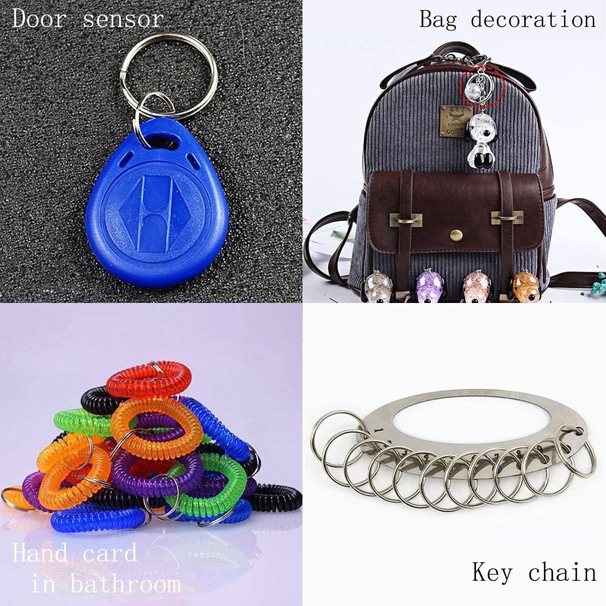 100 Pcs Split Ring, Small Key Rings Bulk Split Keychain Rings DIY Craft Metal Keychain Connector Accessories (18mm)