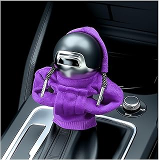 OFBAND Funny Car Gear Shift Cover,Cute Car Gear Shift Hoodie as Christmas Cars Decorations,Universal Soft Shifts Knob Cover Protects from Wear & Dust (Purple)