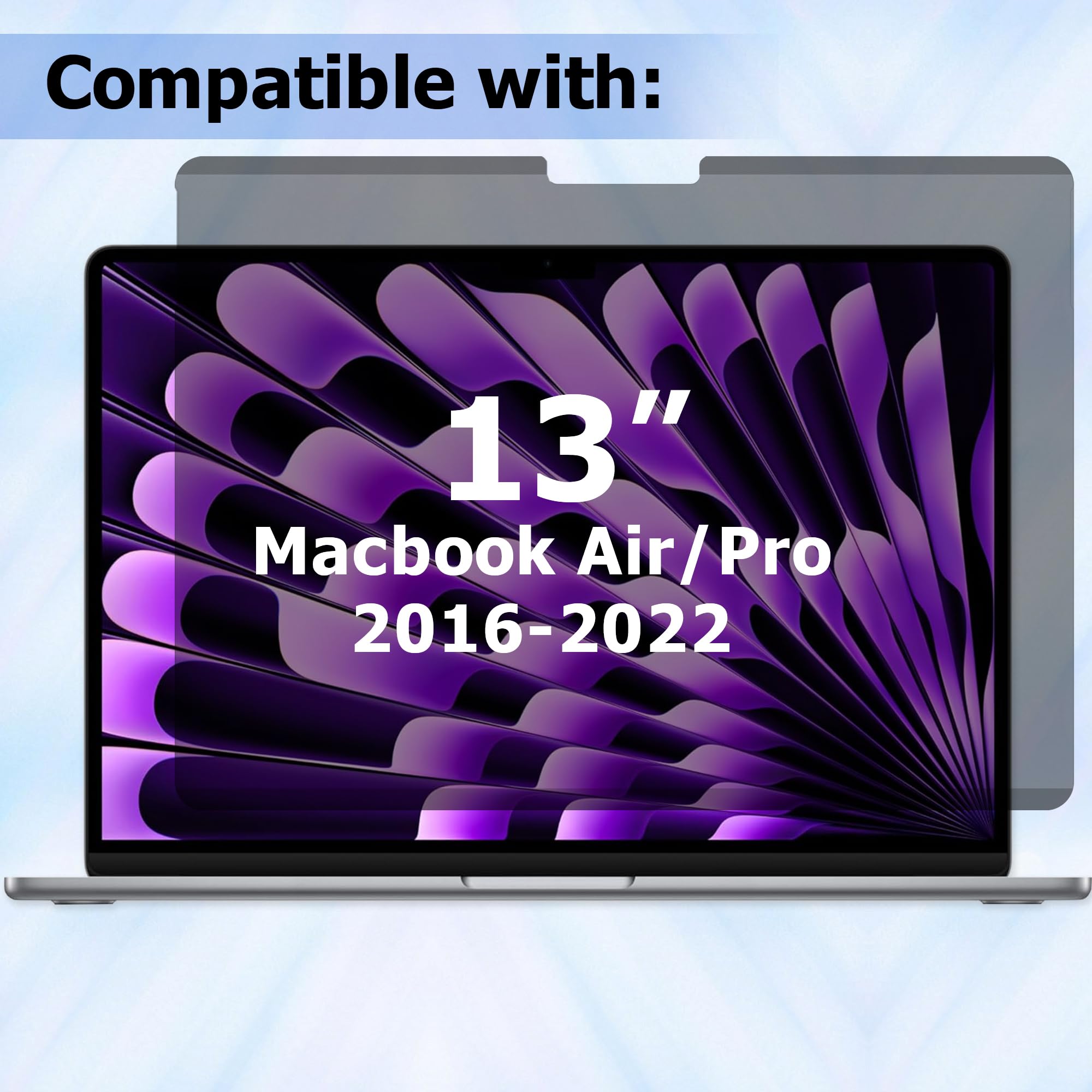 Adeway Prywatny Ekran do Macbook Pro 13 Cali (2016-2022, M1, M2) / Macbook Air 13 cali (2018-2021, M1), Anti-spy, Redukcja Niebieskiego Światła & Anti-Glare, Idealny do Biura i Podróży