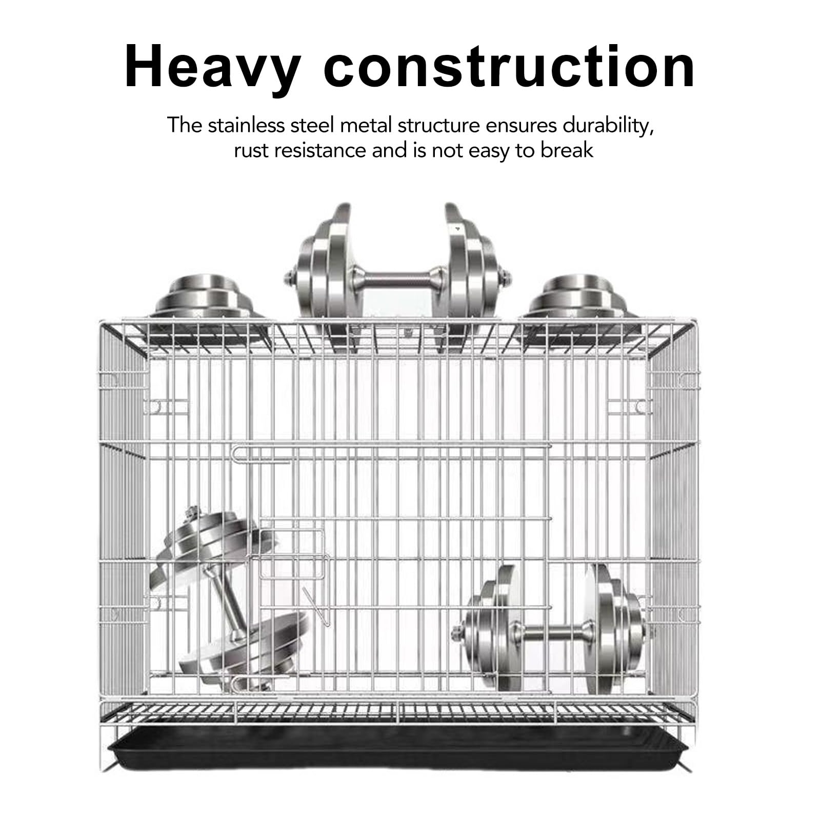Amazon.com - XWXLIJV Stainless Steel Dog Crate Heavy Duty Foldable