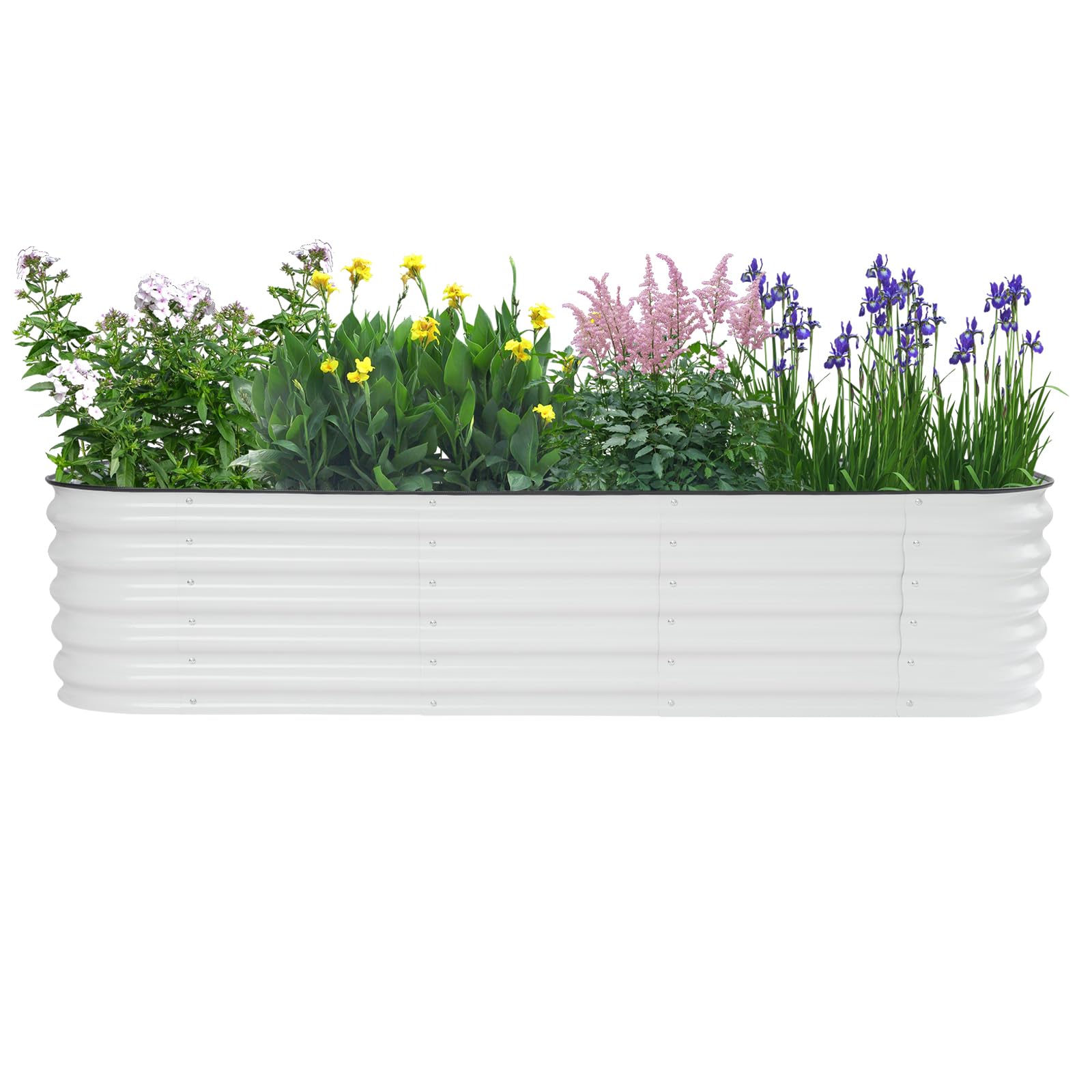 Bancal alto para jardín, bancal alto, metal, 195 × 60 × 43 cm, para jardín y terraza