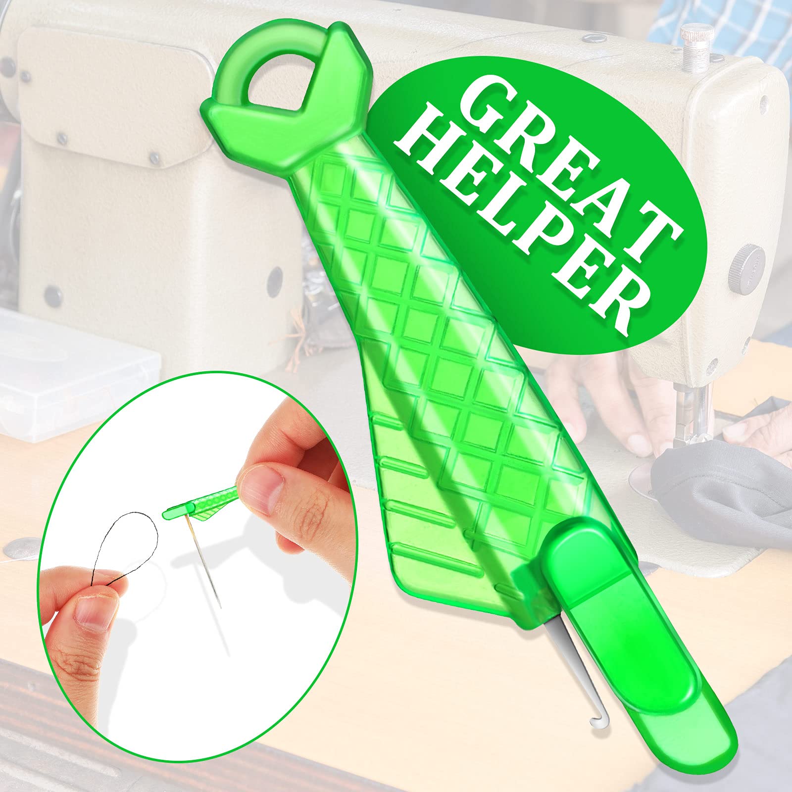 KUUQA Lot De 20 Enfile-aiguilles En Plastique En Forme De Gourde Avec 1 Lot Daiguilles A Coudre A La Main De Tailles Assorties