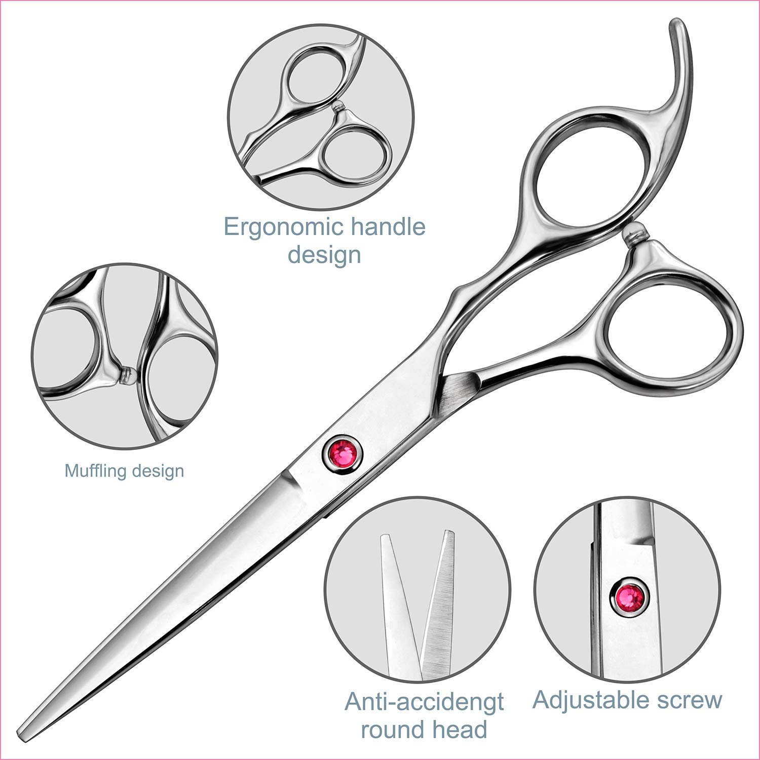 Hair Cutting Scissors Kit, Fcysy Professional Haircut Shears Hair Trimming Set, Hairdressing Scissors Thinning Shears for Women Men Pet - Image 2