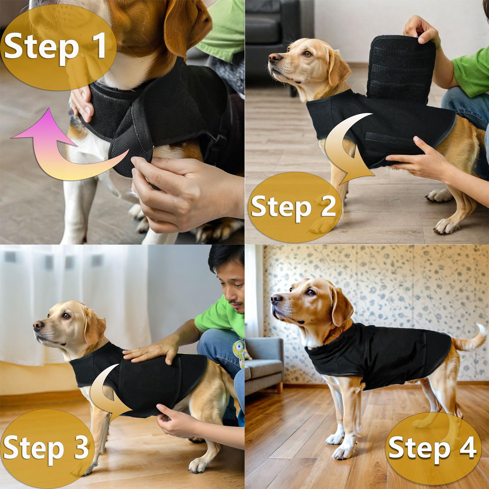 Cappotto Anti Ansia per Cane Acrilica Cappotto Calmante per Ansia Cane Cinghia con Chiusura a Strappo per Facile Indossare Elasticità Regolabile Attenuare Ansia Cane Lenitivo(Grigio Scuro XS)
