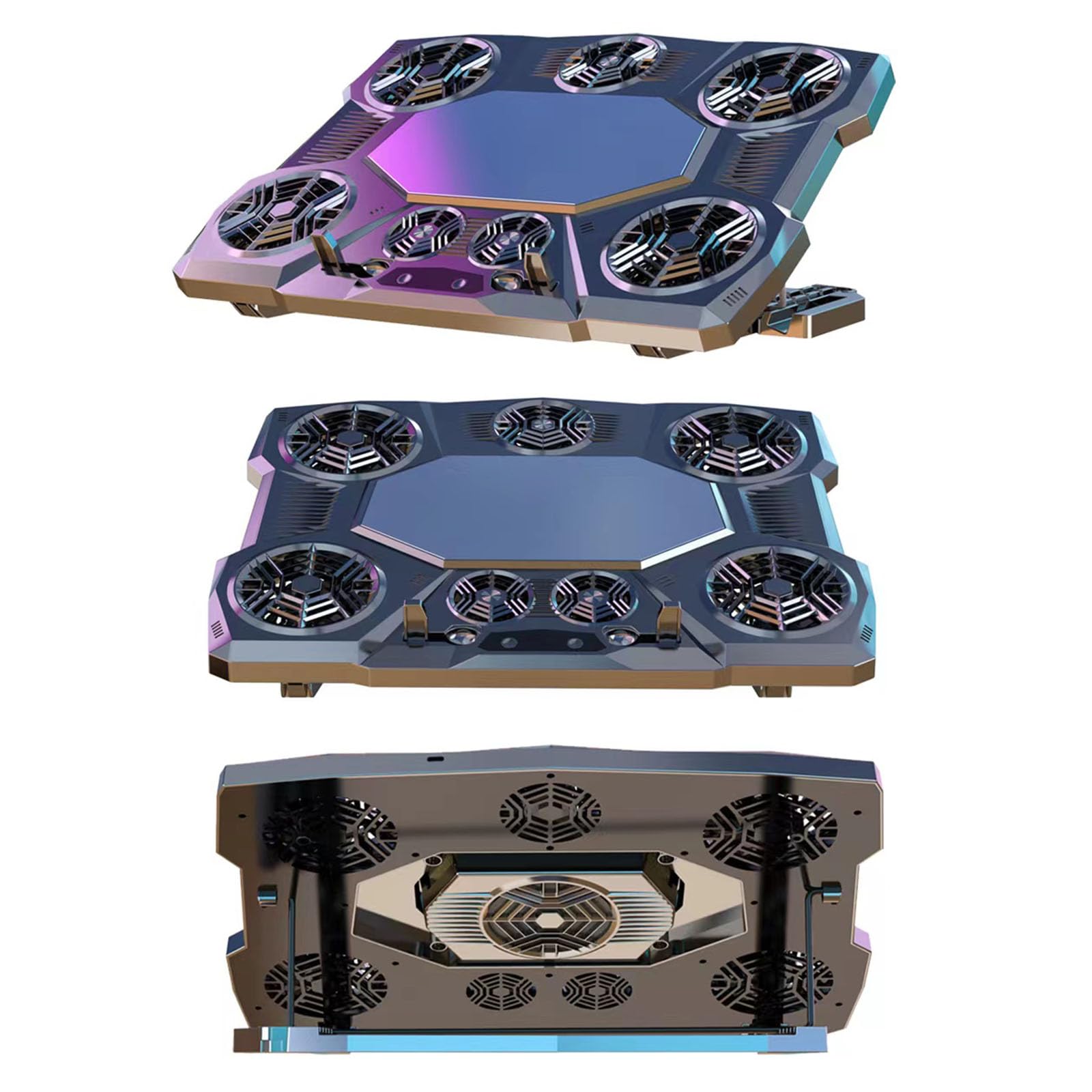 Supporto per ventola di raffreddamento per computer portatile, supporto per ventola di raffreddamento da gioco per notebook da 12-21 pollici, regolabile, ampia area di dissipazione del calore