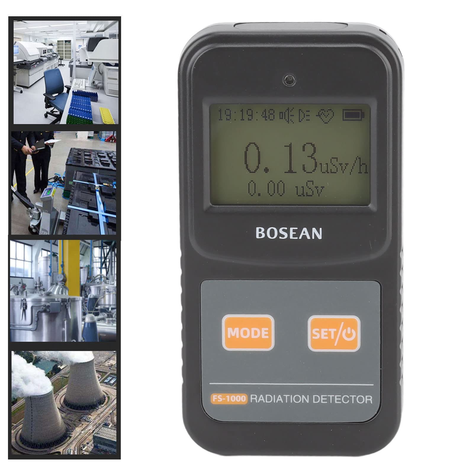 Cocoarm Detector de Radiación FS 1000, Contador Geiger ABS, Detector de Radiación Nuclear de 0,1 USv H a 10 MSv H, Contador GM con Compensación de Energía, Doble Potencia, para Uso en Plantas de