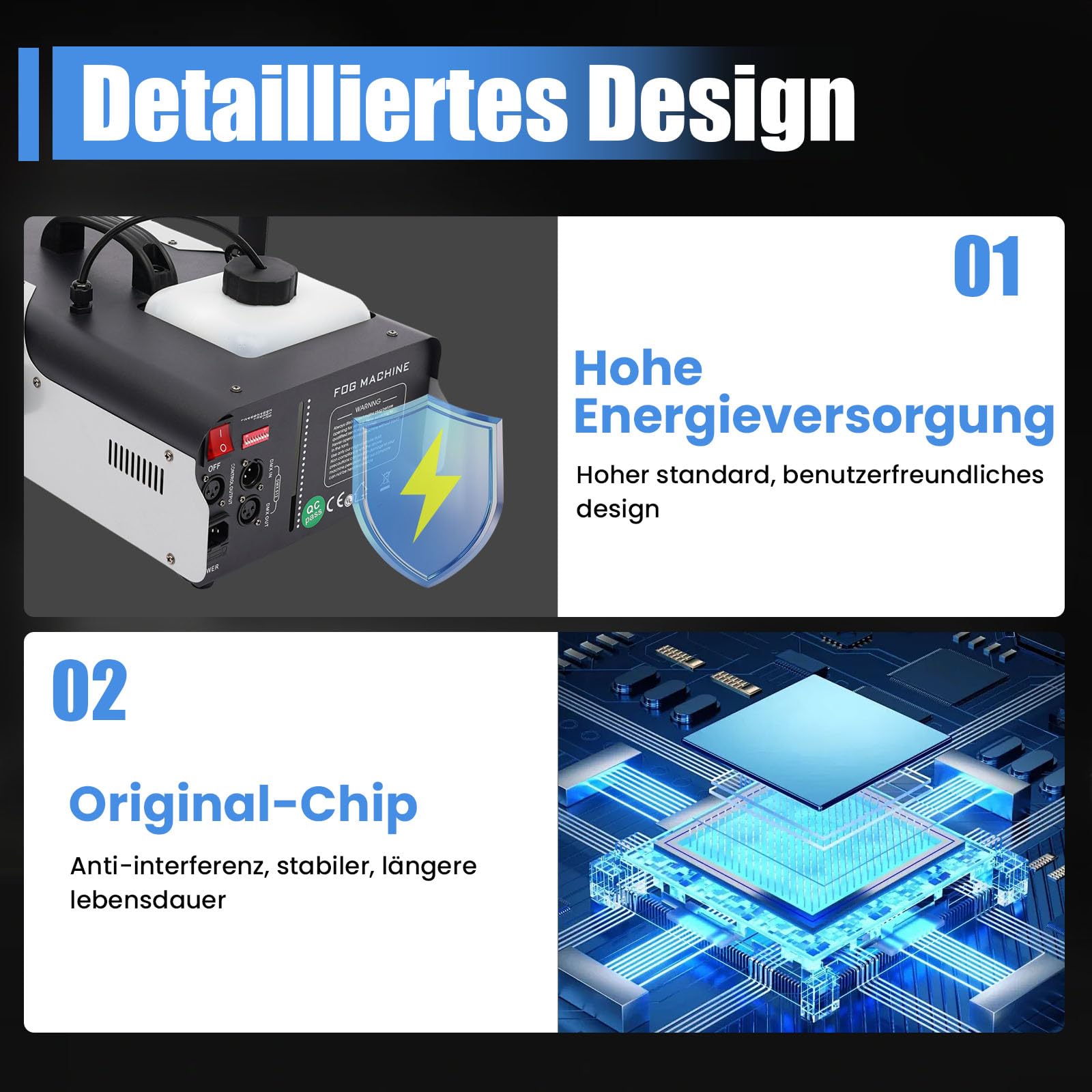 3in1 RGB LED Nebelmaschine, 1500W Kabellose Fernbedienung DMX Fog Machine Nebler Bühnenauftritte Nebelmaschine für Zuhause, Party, Hochzeit, DJ Show, Bühne Lichter