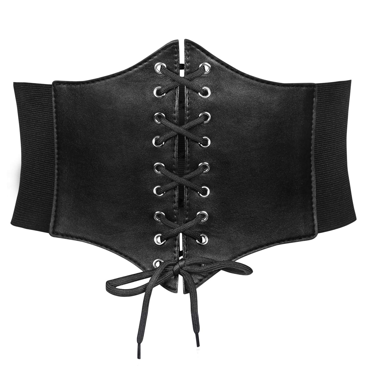 JASGOOD Womens Elastic Costume Waist Belt Lace-up Tied Waspie Corset Belts for Women