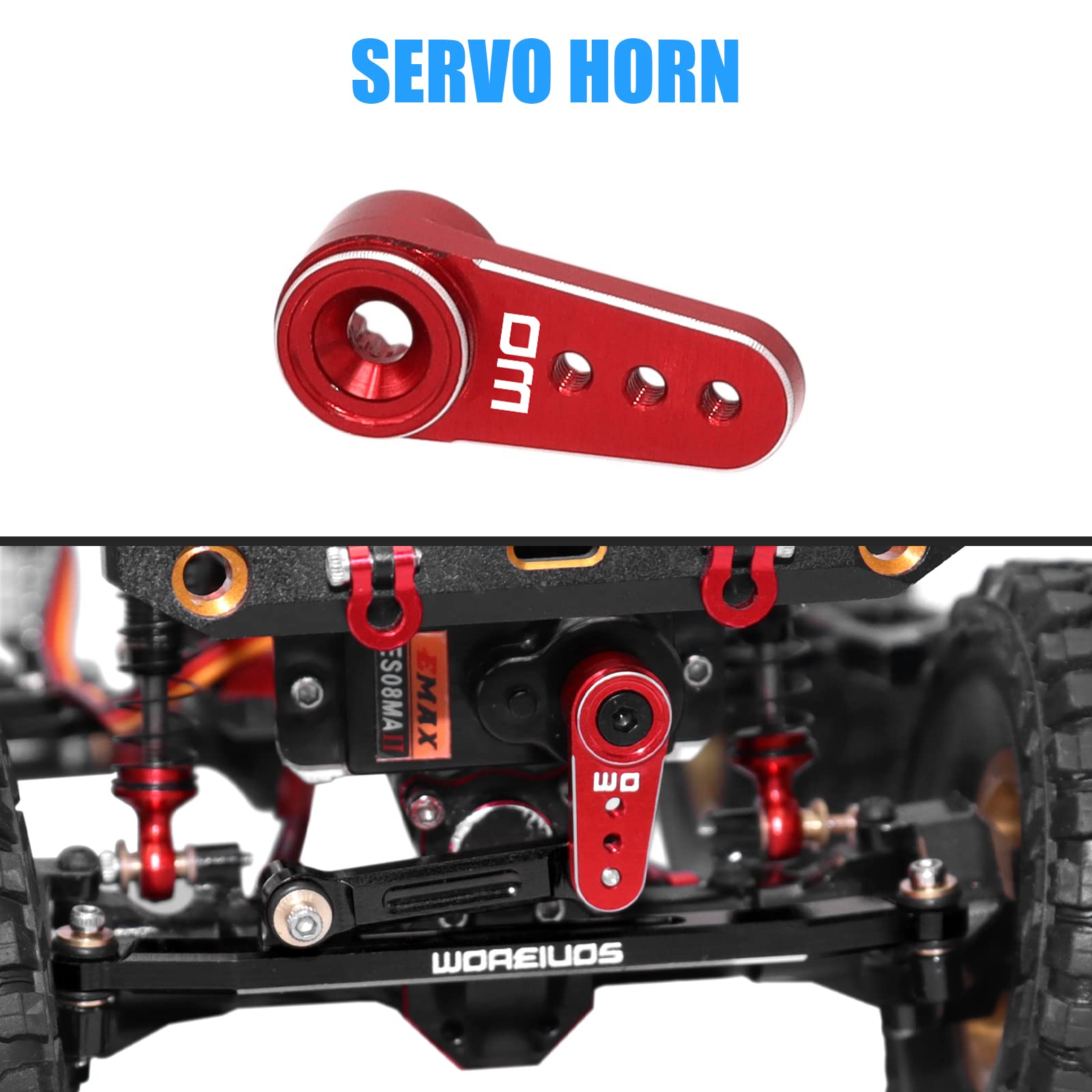 Red Aluminum Steering Linkage & Servo Mount Set For Axial SCX24 RC Crawler - Upgrade Parts For ES08MA II Servo - View #8