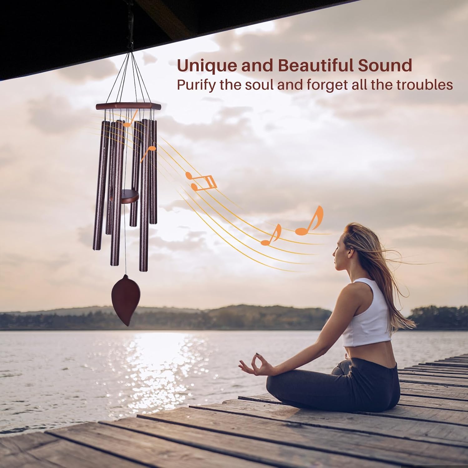 Sympathy Wind Chimes for Outside Deep Tone, Memorial Loss of a Loved, Large Wind Chimes with 6 Thicken Tubes & Hook, Outdoor Gifts Mother, Garden Decor - Image 2