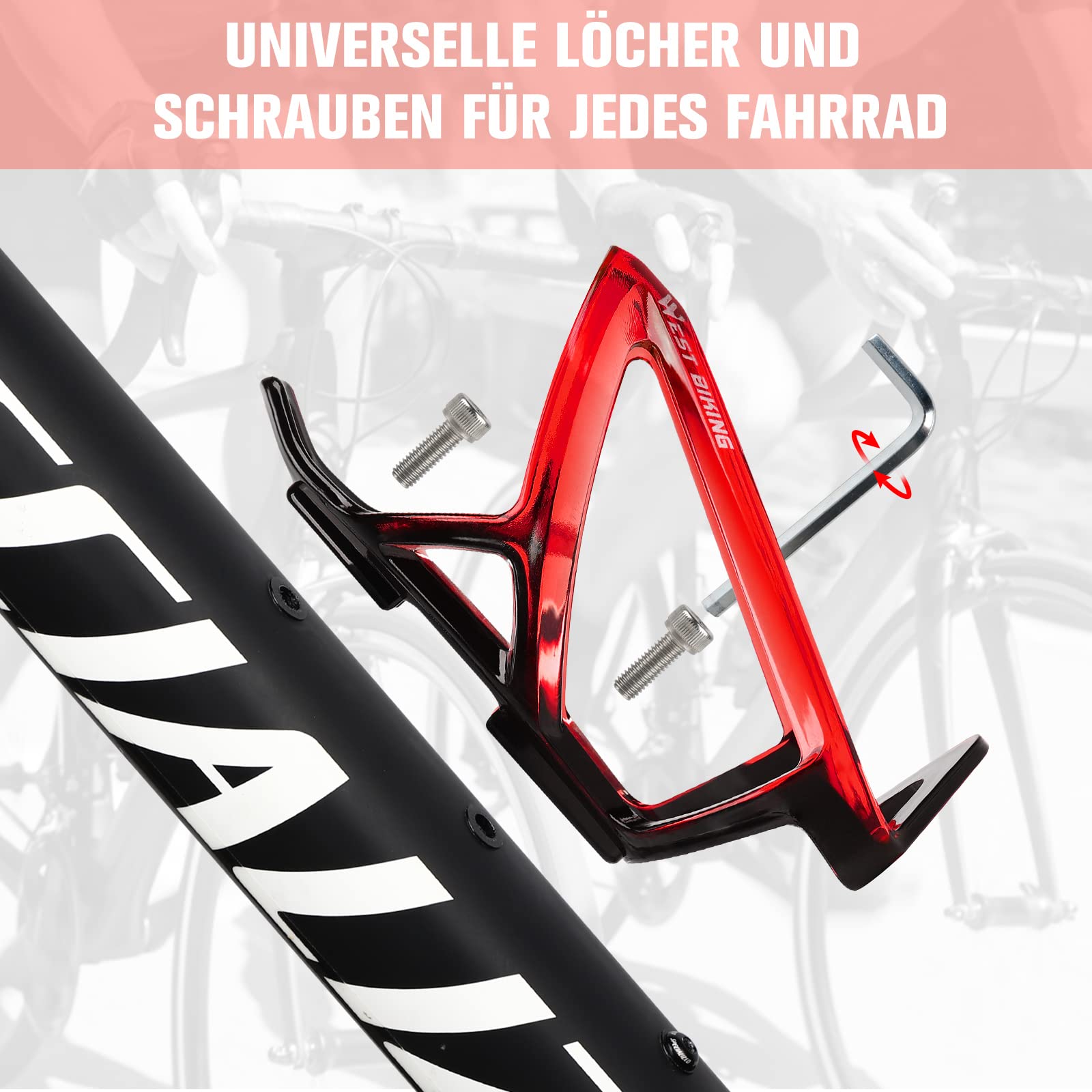 Porta borraccia in carbonio per mtb bici bicicletta portaborraccia nero bianco