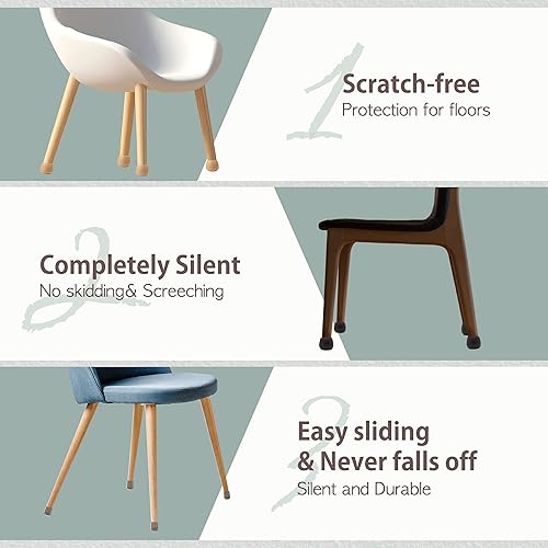 Miniatura 2 de Protectores de suelo para patas de silla, tamaño librejuego de 16 piezas, tapas elásticas con doble fieltro para una fácil protección del suelo de