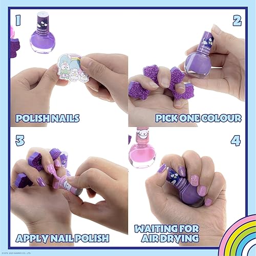 Miniatura 4 de Hello Kitty & Friends - Juego de maquillaje de Townley Girl Train Case para niños, incluye brillo de labios, brillo de ojos, esmalte de uñas,