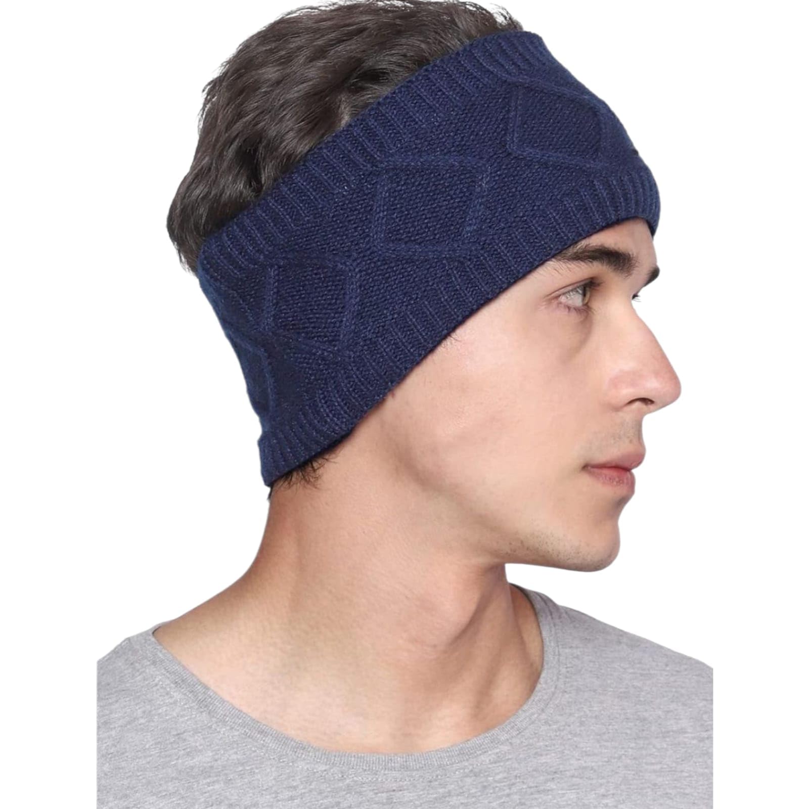 Woolen Knitted Headband Unisex, Earwarmer, Earmuffs, for Men and Women (Blue)
