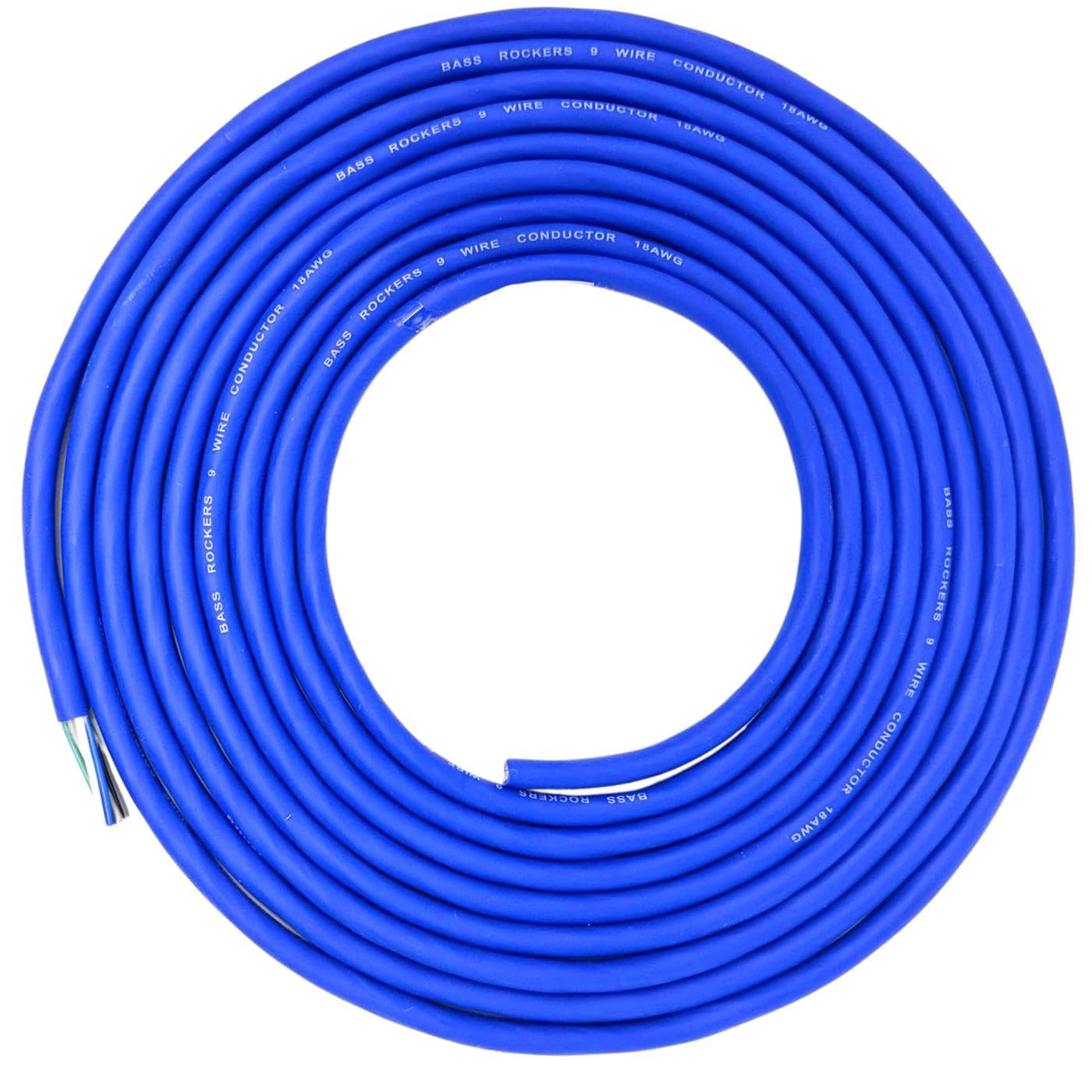 Bass Rockers 9 Wire Conductor 18 Gauge 4-Channel Super Flex 9 Speaker Wire Speed Cable Hiding Speaker Wire Car Speaker Wire- 20 Feet Speedwire Multi Channel Cable