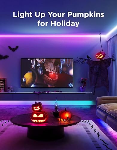 Miniatura 10 de Govee RGBIC - Tira de luces LED de 16.4 pies con cubiertas, luces LED inteligentes que funcionan con Alexa y Google Assistant, canal difusor LED con