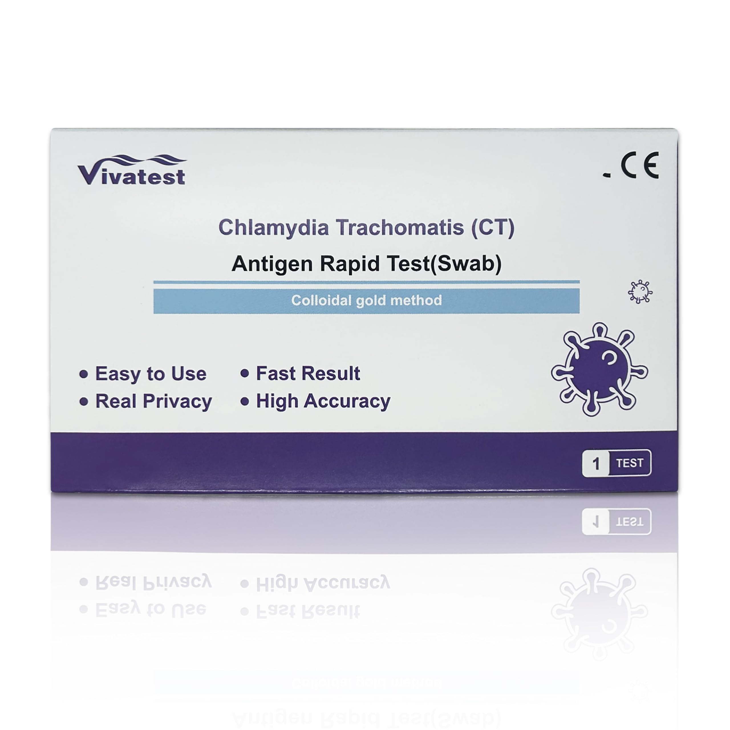 STI Test Kit Male and Female Chlamydia and Gonorrhea Sexual Health Home Test Kit, White, Chlamydia Test