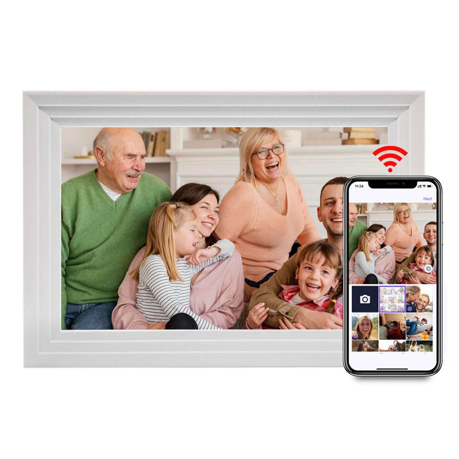 Generic Marco de Fotos Digital de 10,1Pulgadas 32 GB, Pantalla Táctil con Rotación Automática de 1280 X 800, Reproducción Versátil, Compatible con Aplicaciones Compartidas por WiFi