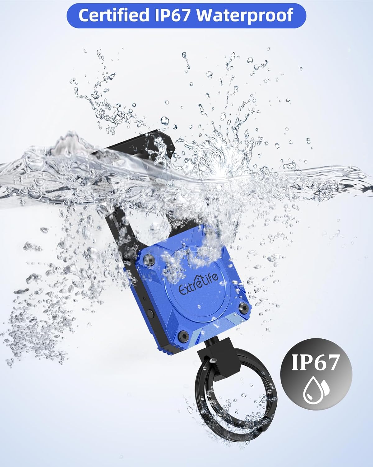 ExtreLife Keychain, Works with Apple Find My, Heavy Duty Keychain Bottle Opener, Carabiner Car Key Chains with Gps Tracker