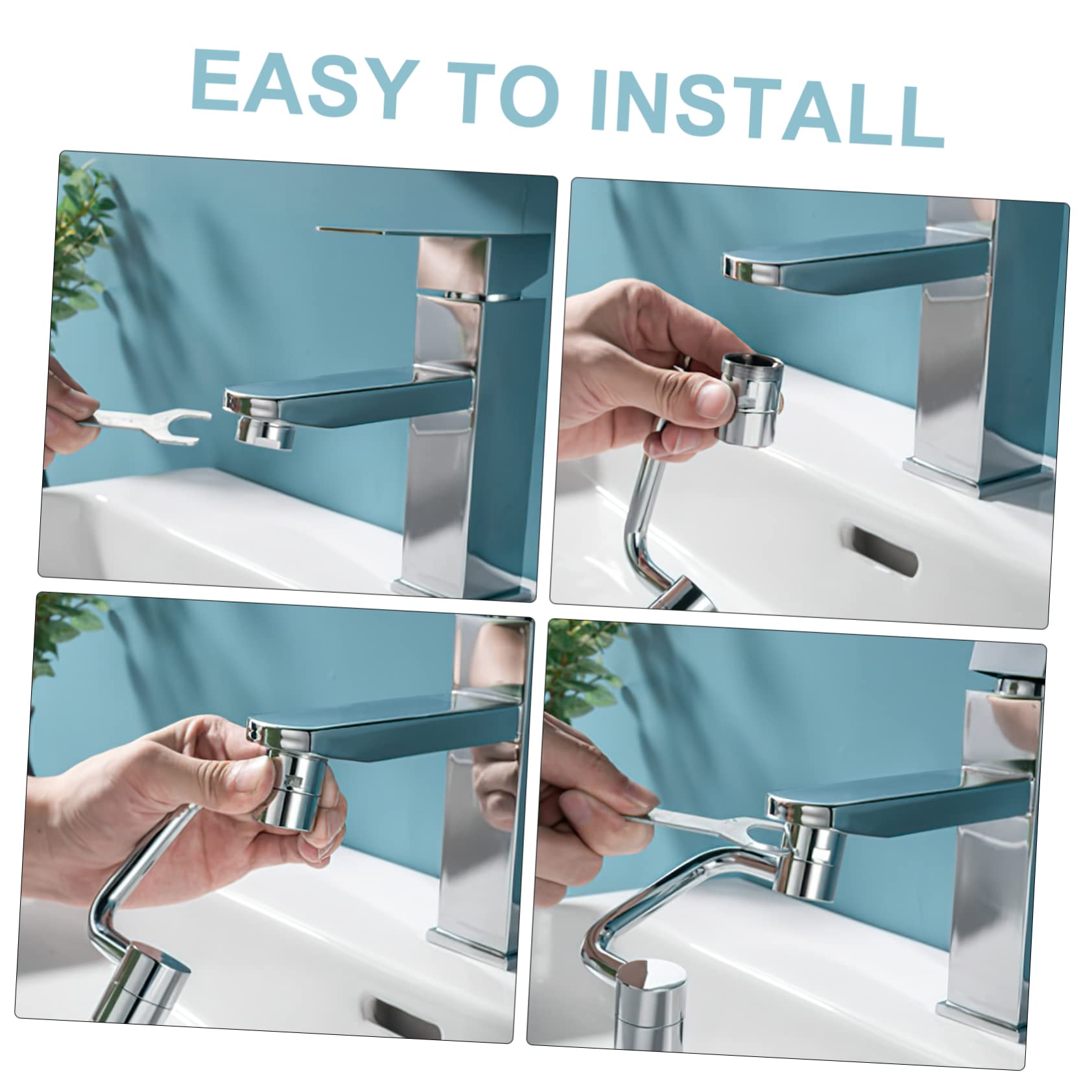 Jojofuny Wasserhahn Verlängerung - 1080° Schwenkbarer Aufsatz Mit 3 Strahlarten