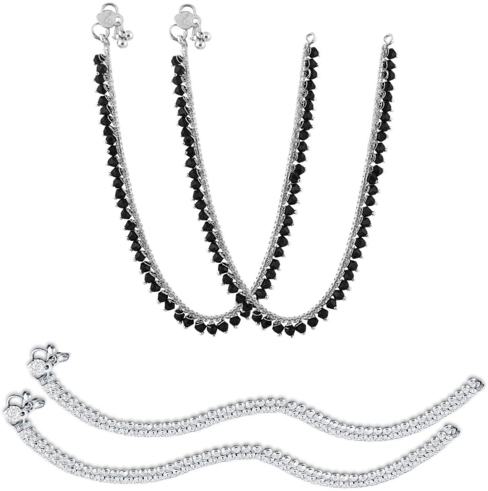 Heer Collection Traditional Jewellery For All Occassions Anklets Payal Pair for Women/Girls Alloy Anklet - Bzr_Combo Payal 101 & 108 (1-Pair Each)-picture-14