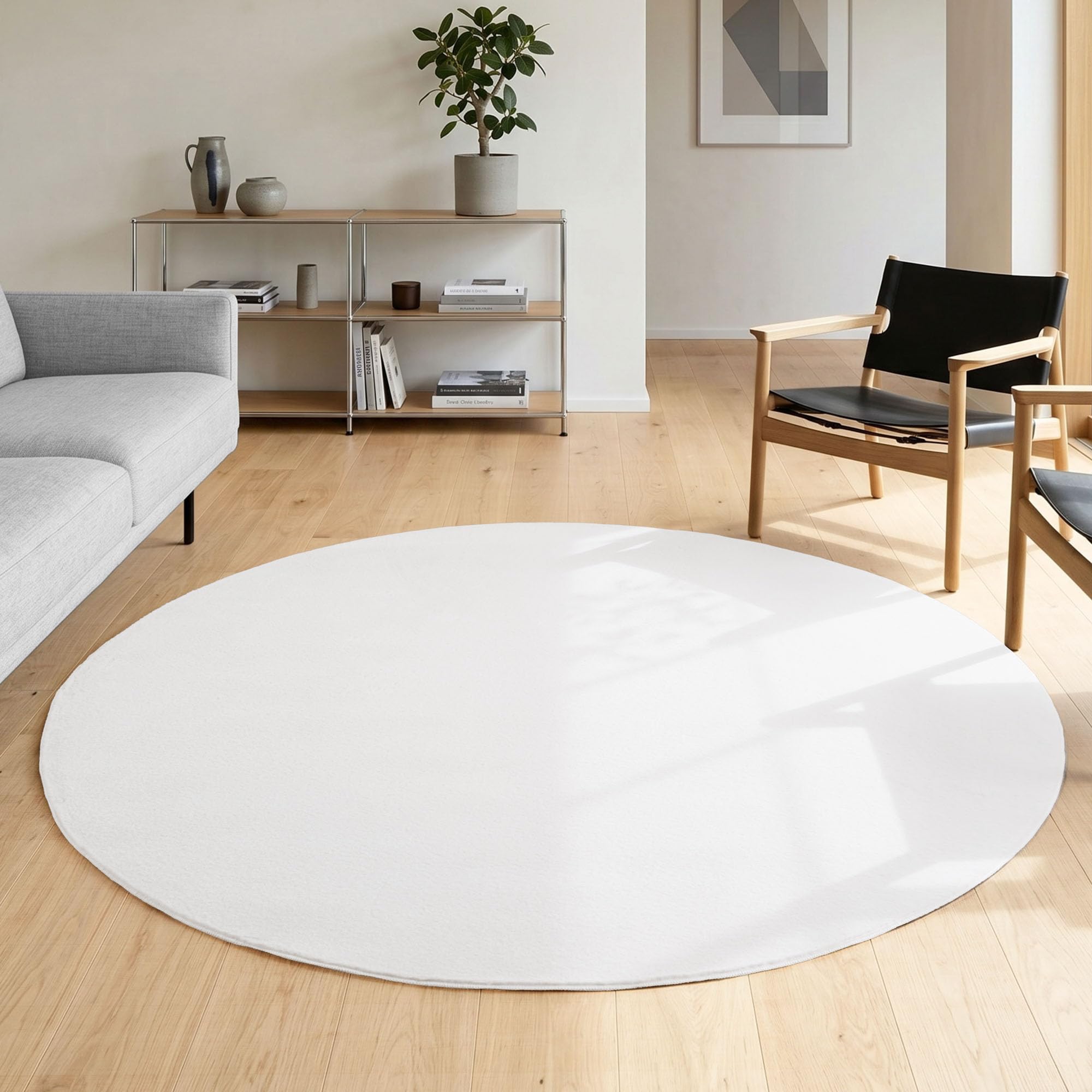 HomebyHome Teppich Kurzflor Rechteckig, Rund & Läufer, waschbarer Rutschfester Teppich, weich, modernes einfarbiges Design für Wohnzimmer, Schlafzimmer, Küche & Kinderzimmer.