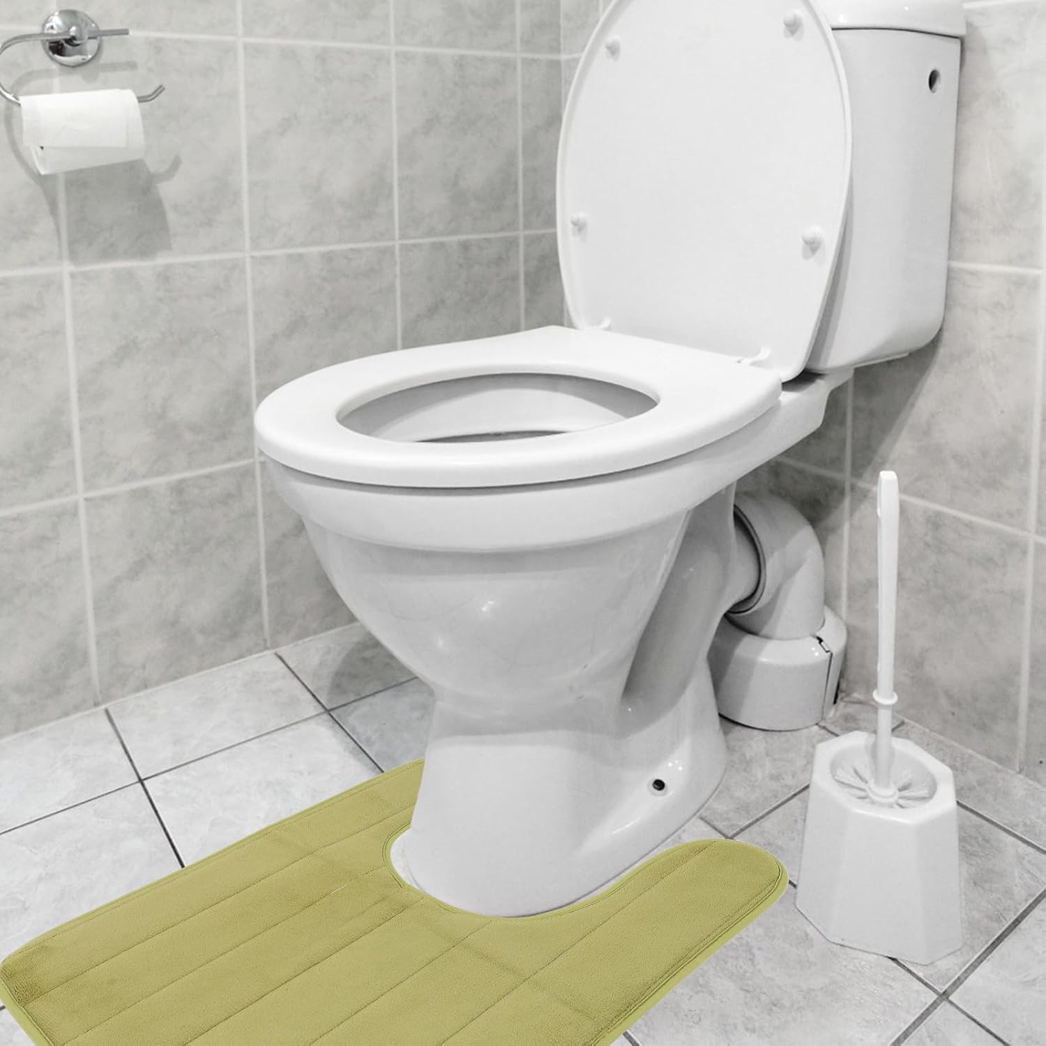 Garneck 1pc U-Shaped Toilet Mat Winter+Door+mat Toilet Lid Covers Floor Padding Bath Rug Rug Contoured Mat Floor Liners Carpet Bath Mat Cotton Non-Slip Mat Filling