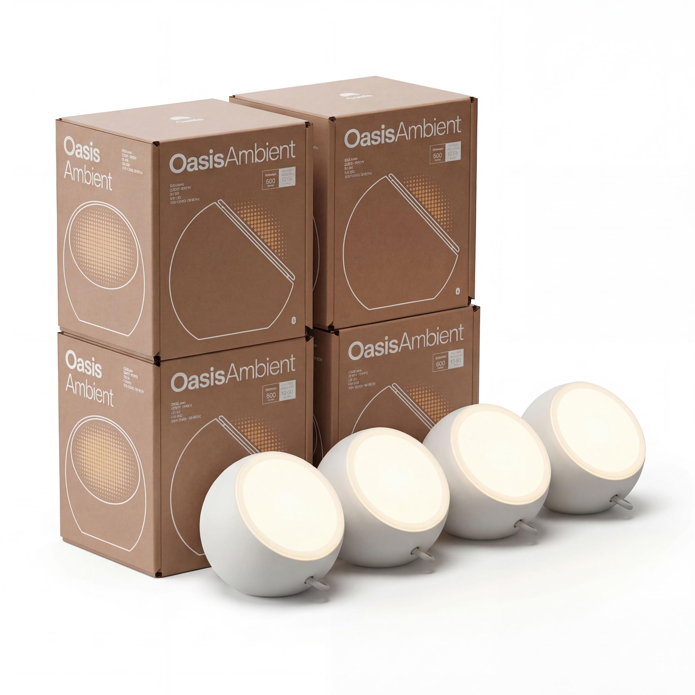 Oasis Smart Ambients - Adaptive Circadian Lighting App-Controlled No Hub Required Controlable Warm-to-Daylight Tones 4-Pack