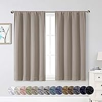 Vista 120 de Cortinas opacas para dormitorio, sala de estar, juego de 2 paneles de 54 pulgadas de largo, cortinas de oscurecimiento de habitación con aislamiento