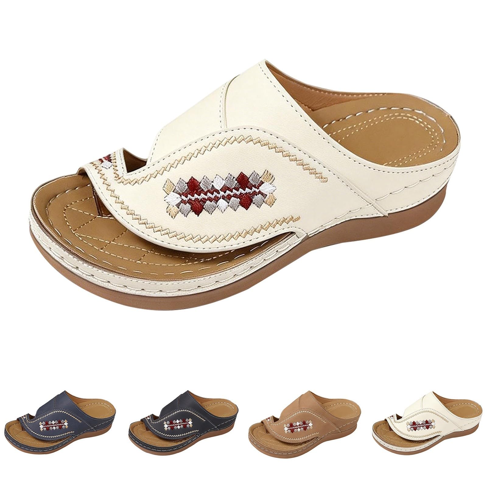 Ciabatte Donna Ortopediche Estive Casual Leggeri Ciabatte Con Zeppa Eleganti Comodi Sandali Ortopedici Per Alluce Valgo Antiscivolo Morbide Scarpe Estive Aperte Anatomiche Pantofole Da Casa Spiaggia