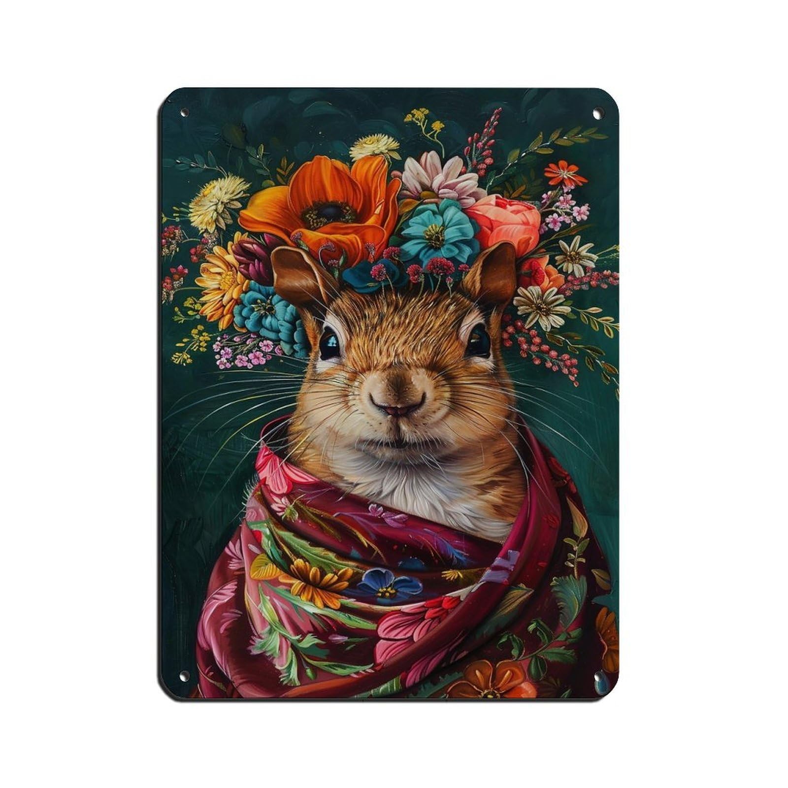 Vintage RenaisVintage Squirrel Poster Retro Poster Metal Tin Sign Chic Art Retro Iron Painting Bar People Cave Cafe Family Garage Poster Wall Decoration 12x16inch(30x40cm)