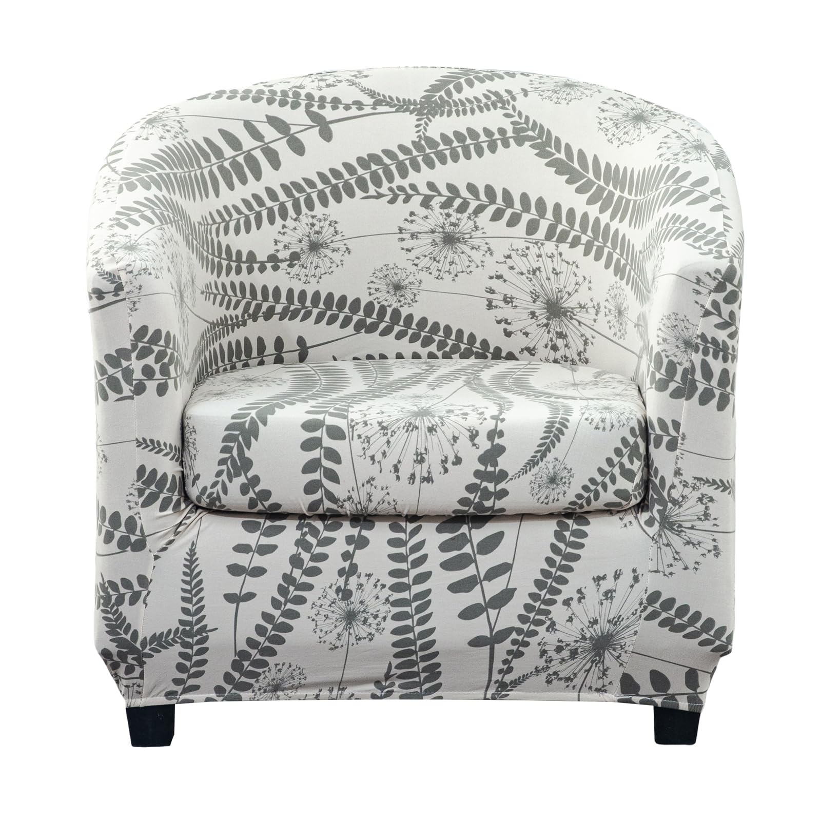 KRFOONN Club Chair Slipcover 2 Piece Stretch Printed Round Barrel Chair Covers Removable Tub Chair Slipcover with Elastic Bottom Chair Coverings Furniture Protector Cover for Living Room, B57