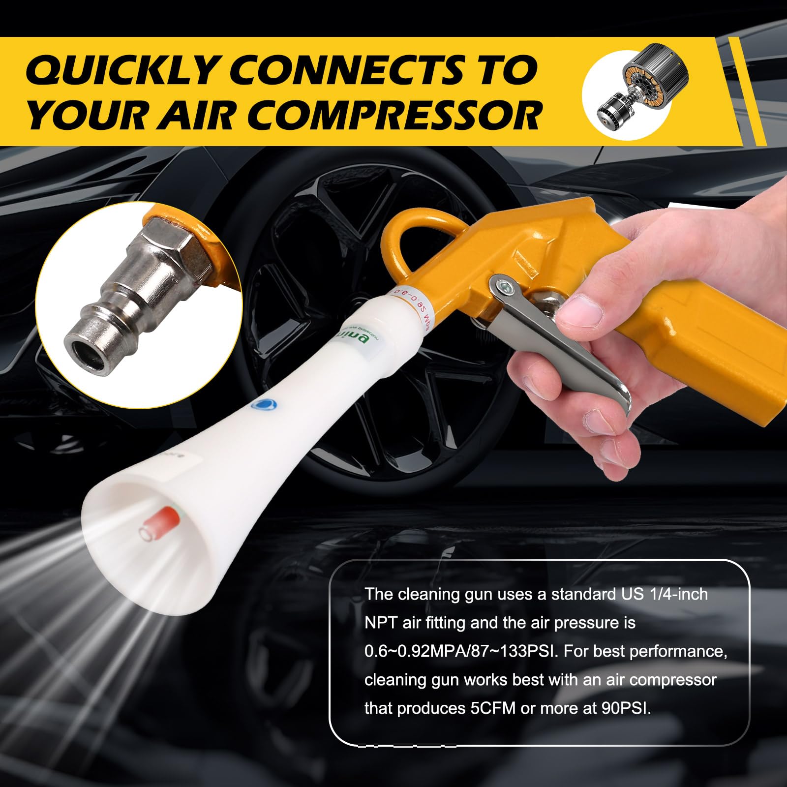 Kaitnax Air Blow Gun Car Cleaning Gun Kit With Brushes