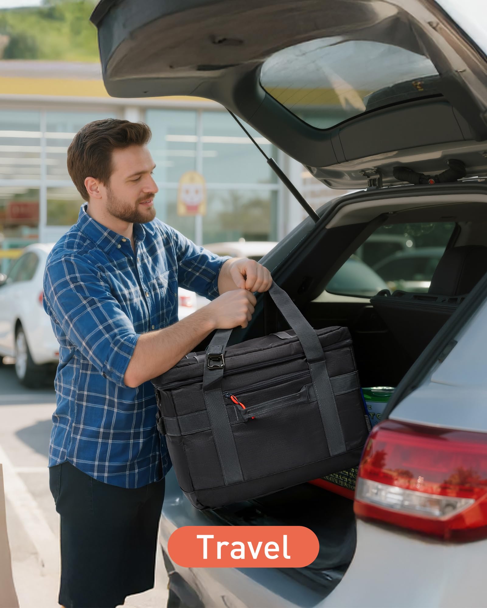 TOURIT Torba chłodząca, torba piknikowa, izolowana, miękka, duża, składana, do transportu żywności, 32 l