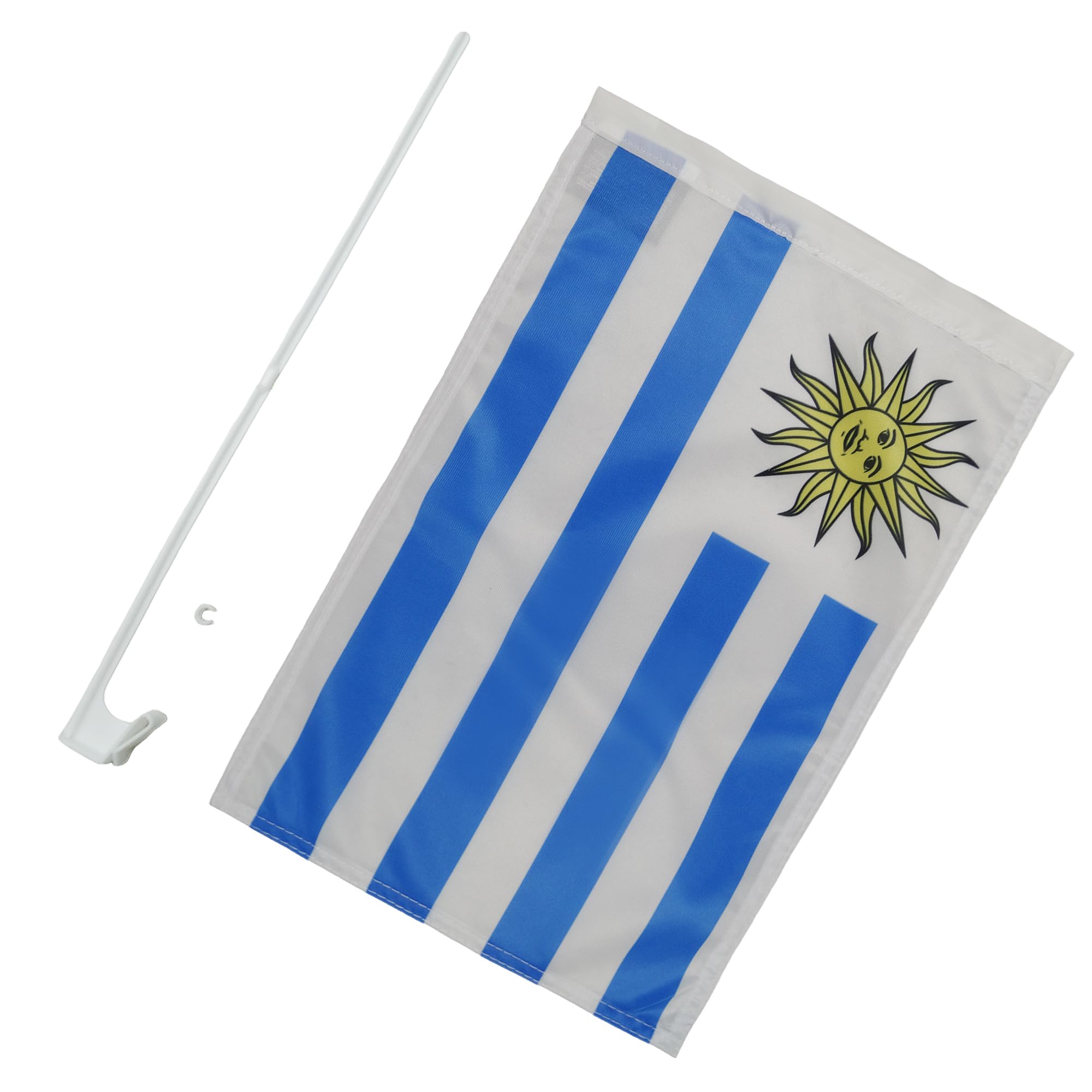 Geruite zwart-witte autovlag 45x30 cm - Autoracevlaggen 30 x 45 cm - Banier 18x12 INCHES HIGH QUALITY PLASTIC STICK - AZ FLAG