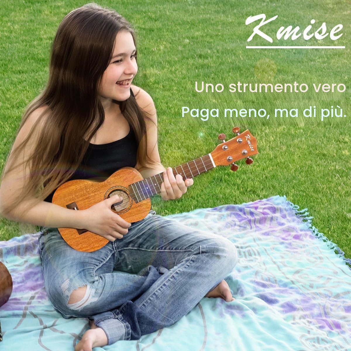 Kmise Soprano Ukulele Starter Kit 21 pulgadas Ukelele de caoba para principiantes con funda de sintonizador Correa de sintonizador Folleto de instrucciones