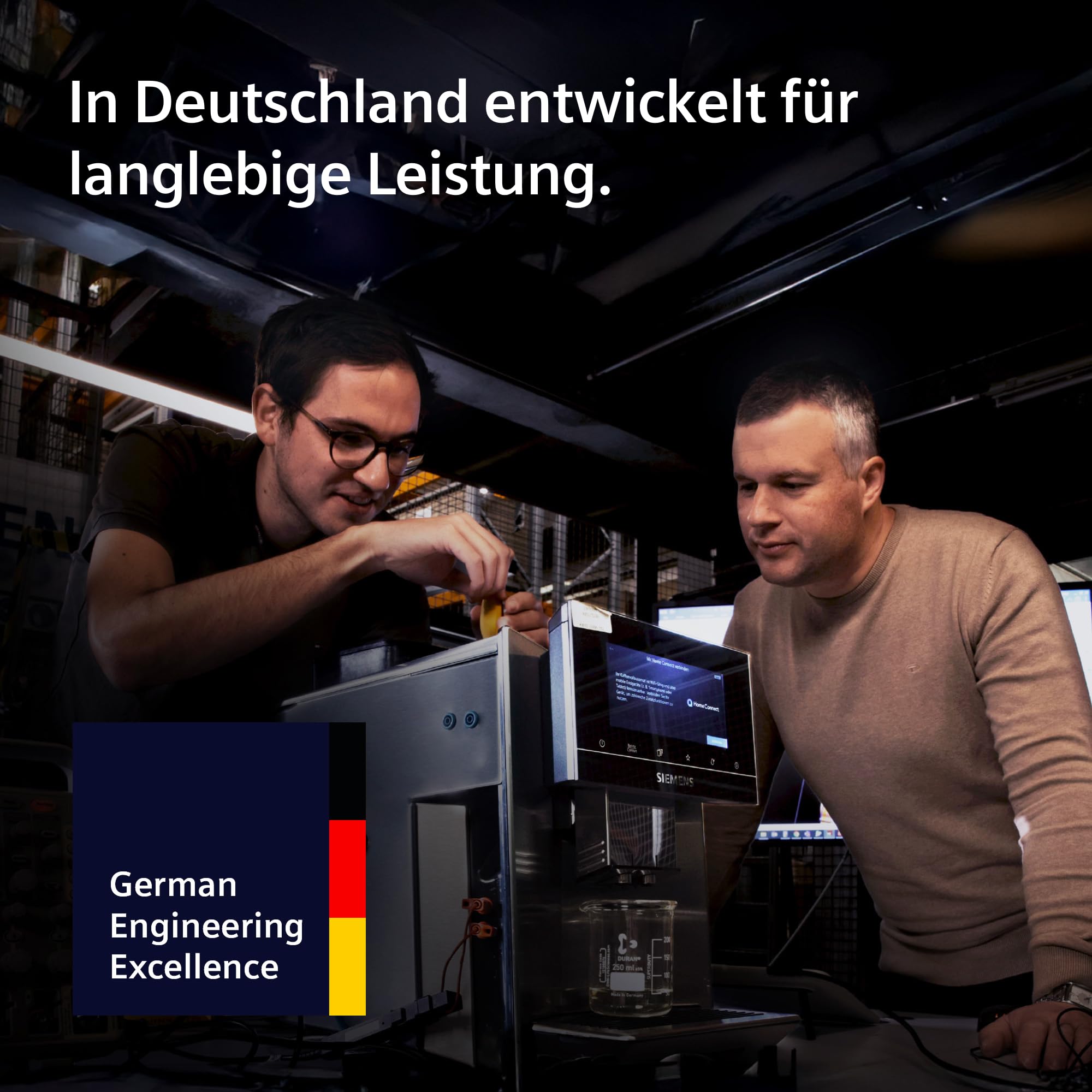 Siemens Kaffeevollautomat EQ900 iAroma, personalisierbare Einstellungen, präzises Mahlwerk, großes, intuitives Full-Touch-Display, Silber, TQ923E03