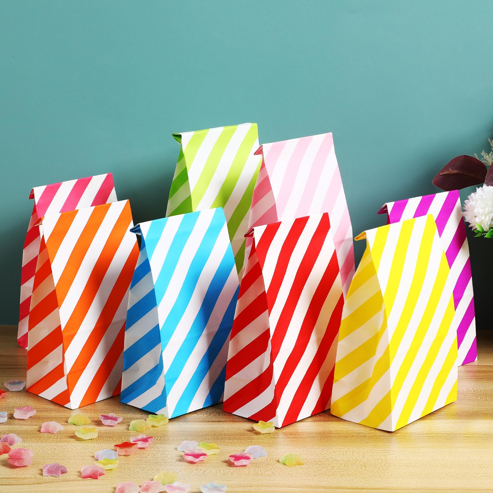 80pcs Small Kraft Paper Treat Bags Paper Cookie Bags Flat Favor Bag Small Bags Snacks Cookie Popcorn Party Bag Pouch for Goodie Candy Bakery Wedding Supplies - Image 4