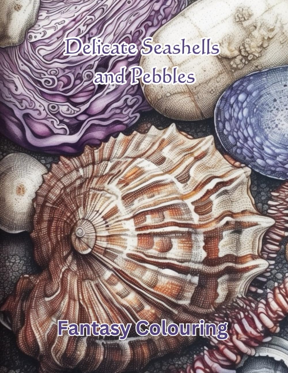 Delicate Seashells and Pebbles Fantasy Colouring Book 1: 30 Grayscale Images of "Delicate Seashells and Pebbles" for Relation and stress Relief. For ... (Enchanted Realms - Fantasy Grayscale)