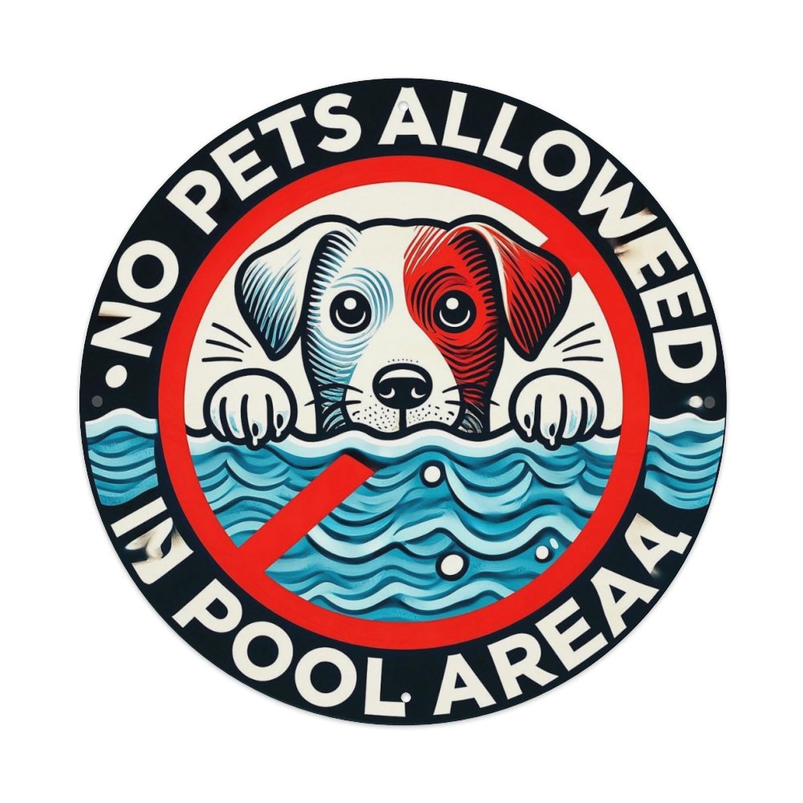 Jdyansheng Vintage No Pets Allowed Pool Area Tin Sign Metal Poster Metal Signs For Home Man Cave Bar Cafe Kitchen Laundry Room Wall Decorations 8X8 Inches