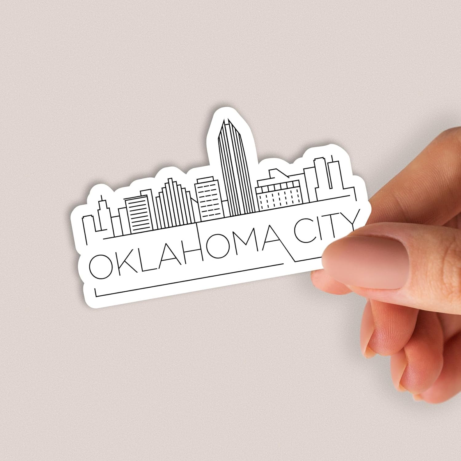 Oklahoma City City Skyline - Vinyl Sticker Decal for Phone, Laptop, Water Bottle (3 Wide)