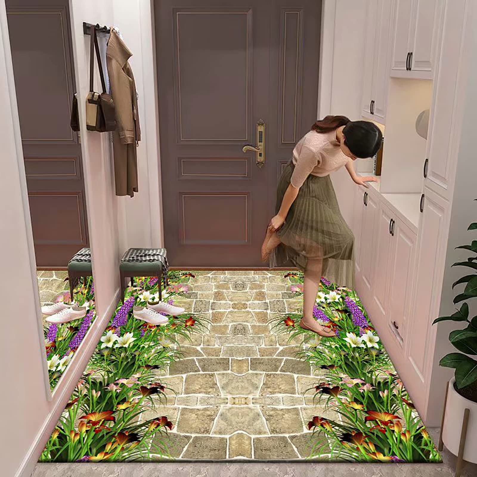 Tapis shaggy antidérapant 3D : confort sécurisé pour chambre et salon moderne
